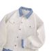 Checkered Denim Jacket With Men's And Women's Design Sense, Loose Washed Jacket Top_mkmklike.com