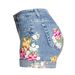 Women's Clothing Wide Leg Elastic Shorts Plus Size Women's Clothing 3d Heavy Embroidery Flower Denim Shorts For Women_mkmklike.com
