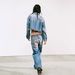 Women's Clothing Women's Baggy Straight Leg Denim Trousers Rhinestone Detail_mkmklike.com