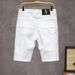 Men's Clothing P New Elastic Solid Color Large Size Ripped Slim Men's Denim Shorts Men's Shorts_mkmklike.com