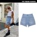 Women's Clothing Summer High Waist Loose Casual Straight Denim Shorts Chic Street Riding Shorts With Ripped Sides_mkmklike.com