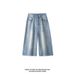 American Retro Washed Cropped Jeans For Men, Summer Casual Versatile Sporty Loose Wide-leg Straight Shorts_mkmklike.com