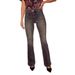 Women’s Stretch Washed Jeans – Slim Straight-Leg, Mid-Rise, Distressed Black-Grey (Sizes S-XXL, Cat Whisker & Vintage Wash)_mkmklike.com
