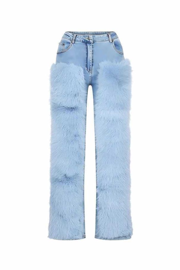 Women's Classic Straight-Leg Jeans – Vintage Washed Blue Denim With Patchwork Accents, Comfort Stretch, Mid-Rise Fit (S-Xxl)_mkmklike.com