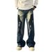 Neo-Parisian Splatter Jeans – Premium Relaxed Straight-Leg Denim With Artistic Ink Wash (M-3XL, Non-Stretch Cotton)_mkmklike.com