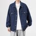 New Trendy Boys Denim Jacket Trendy Brand Loose Hong Kong Style Casual Upper Suit Korean Version Handsome Fashion Denim Jacket_mkmklike.com
