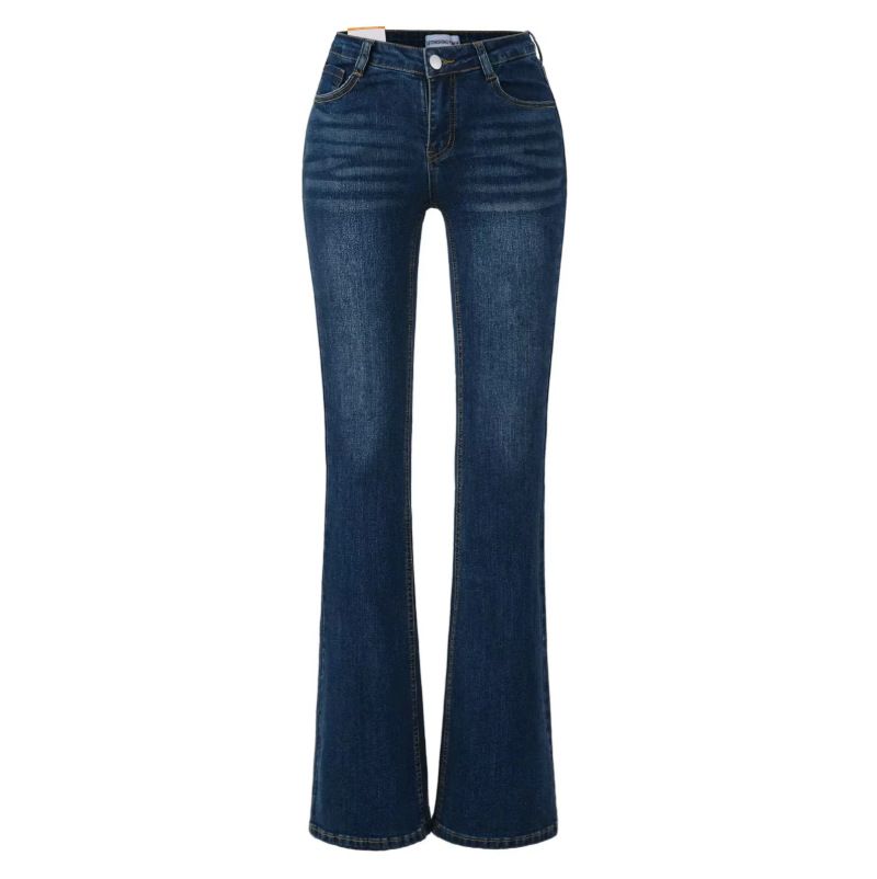 Women's Low-Rise Bootcut Jeans - Vintage Flared Pants For Curvy Hips & Lifted Butt, Black/White/Navy/Light Blue (Xs/S/M/L)_mkmklike.com