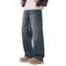 Nordmann Muqiu Clothing | Autumn Winter New American Style Distressed Washed Jeans Men's Cleanfit Loose Straight Long Pants_mkmklike.com