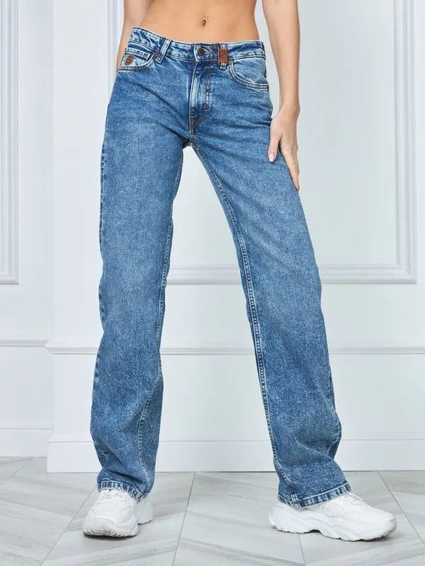Women’s Wide Leg Jeans – Spring Trendy Flared Denim Pants (Sizes 25-32, Cotton Blend, Classic Blue, Office & Casual Styling)_mkmklike.com