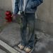 Nordmann American High Street Vibe Retro Washed Vintage Dirty Dyed Jeans Men's Straight Leg Slightly Flared Slim Fit Cleanfit_mkmklike.com