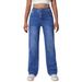 Women's Vintage Stretch Slim-fit Jeans With Double-button Design, Dark Blue Denim Trousers, High-waisted And Slimming_mkmklike.com