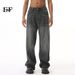 JEANS | 2024 Summer New Product, Thin Tencel American Black And Gray Straight Loose Jeans, Simple And Versatile_mkmklike.com
