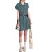 Korean Style Short Sleeved Denim Dress Thin Women's Summer New Item, Small Design Sense, Shirt Collar, Skirt Trendy_mkmklike.com