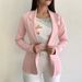 Women's Clothing small suits Lapel long sleeves slim sweet button street jacket suit multi color spot_mkmklike.com