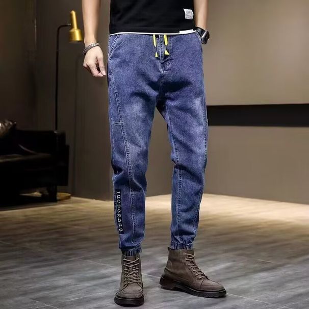 Jeans Brand Harlan Loose Straight Tube Trendy Work Clothes Versatile Leg Tight Men's Large Pants Men_mkmklike.com