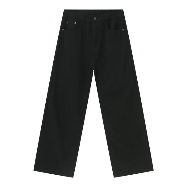 EF JEANS | 2024 New Vintage Japanese Trend Straight Casual Pants Black Washed Loose Jeans_mkmklike.com