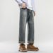 New Spring Jeans Men's Harlan Loose Trendy Brand American Retro Washing Double Craft Medium Waist Large Size Youth Embroidery Knowledge Clothes_mkmklike.com
