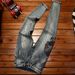 Embroidery Ripped Jeans Men's Elastic Trend Brand Slim Small Feet Trend Fashion Spring And Autumn High Street Casual Pants Men's_mkmklike.com