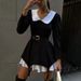 Women's Clothing Long-sleeved Doll Collar Skirt Design Niche Two-piece Dress_mkmklike.com
