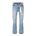 Men's Vintage Splatter Paint Ripped Jeans - High Street Distressed Washed Slim Fit Bootcut Denim Pants For Casual Streetwear_mkmklike.com