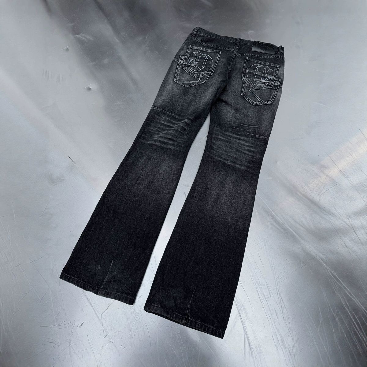 Men's Washed Denim Jeans – Loose Fit, Multi-Pocket & Embroidered Design (S-XXL, Black)_mkmklike.com