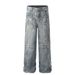 Creative Patch Embroidery Jeans Autumn Men's American Street Style Trendy Personality Split Loose Straight Long Pants_mkmklike.com