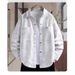 Retro Washed Denim Shirt Jacket For Men In Autumn, Loose And Fashionable Casual Jacket, Trendy Outerwear_mkmklike.com