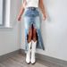 Irregular Tassels Denim Skirt Women Y2k High Waist Sexy Split Long Skirts 2025 Vintage Streetwear Female Jean Maxi Skirts_mkmklike.com