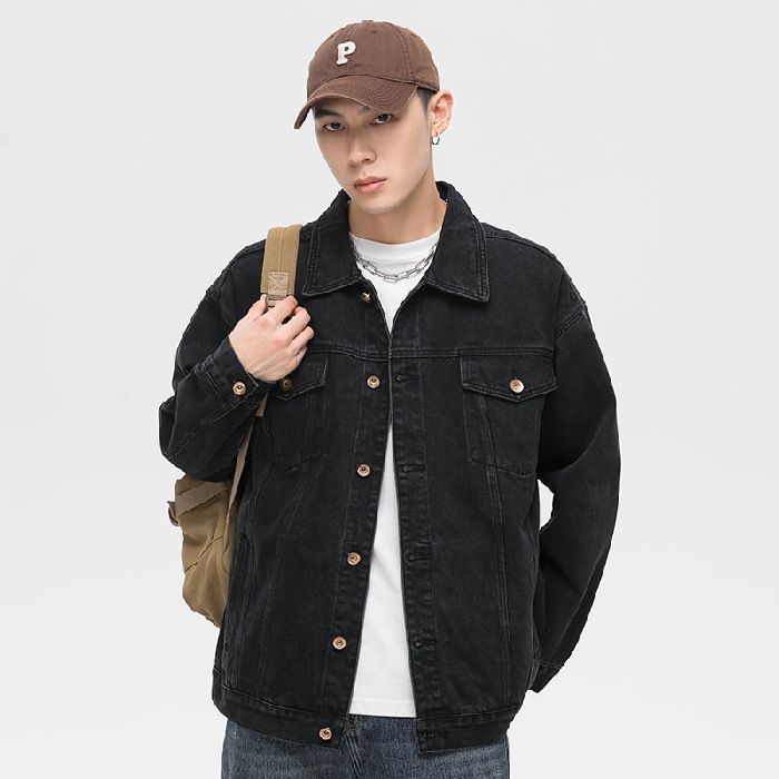 Workwear Denim Jacket, Men's High-End Loose Versatile Top, Rugged And Handsome American Casual Jacket_mkmklike.com