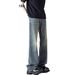 BOY American Style Men's Jeans Washed Vintage Cleanfit Spring Autumn Trendy High Street Loose Straight Pants_mkmklike.com