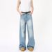 Men's Clothing Retro Loose Fit Jeans For Men Washed Casual Straight Leg Wide Leg Floor Length Pants For Formal & Casual_mkmklike.com