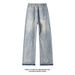 American Retro Lightning Pattern Flared Jeans For Men, Autumn Winter Trendy Brand, Stylish And Slimming, Plus Size,_mkmklike.com
