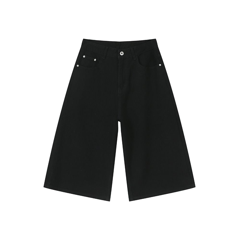 EF JEANS | 2024 Summer New American Fashion Retro Loose And Thin Seven-point Jeans Trendy Versatile Black_mkmklike.com