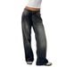 Women's Straight-Leg Bootcut Jeans - High Cotton Stretch Denim Pants For Work & Weekend, Low Rise Comfort Fit (Dark Blue/Stone Wash/White, XS-2XL)_mkmklike.com