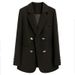 Women's Coat Long Sleeve Blazers Elegant Solid Color_mkmklike.com