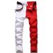 Men's Jeans Micro-elastic Slim Fit Small Feet Splicing Two-color Men's Clothing Fashion Trend Multi-color_mkmklike.com