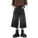 Retro Washed Denim Jeans Trendy Brand Casual Straight Leg Cropped Pants For Men Summer_mkmklike.com