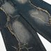 Loose Fit Denim Scimitar Pants Men's High Street Trend Embroidered Irregular Deconstructed Patchwork Frayed Wide-Leg_mkmklike.com