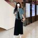 Chicco Summer Jacket New Style Matching Fashion Denim Short Sleeve Slimming Strap Dress Two-Piece Set Sun Protection_mkmklike.com