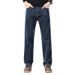 Premium Relaxed Fit Straight Leg Jeans For Men - Comfortable Cotton Denim Pants With Classic Wash & Slight Stretch (Multiple Colors & Sizes Available)_mkmklike.com