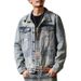 Pulse Pulse Maple House Clothing / Men's Distressed Trendy Autumn Winter European American Style Casual Denim Top Workwear Jacket_mkmklike.com