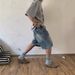 Men's And Women's High-Waisted Wide-Leg Capri Pants Washed Blue Distressed Denim Shorts Outdoor Wear Slimming Summer New Style_mkmklike.com