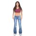 Women's Stretch Flared Jeans With Fringe Detail - Low Rise Bootcut Denim Pants In Black, Dark Blue & Light Blue - XS To 4XL_mkmklike.com