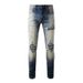 Trendy High Street Men's Jeans Men's Ripped Casual Fashion Diamond-encrusted Beggar American Denim Ripped Pants #1331_mkmklike.com