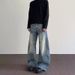 American High Street Cleanfit Vintage Selvedge Scimitar Jeans For Men 2025 Spring Straight Leg Flared Long Pants_mkmklike.com