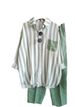 Women's Plus Size Women's Clothing Summer Slightly Fat MM Fashionable Loose Slim Comfortable Casual Striped Suit_mkmklike.com