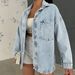 Women's Clothing Retro Washed Old Bf Style Oversize Long Sleeved Denim Jacket For Women Autumn And Winter Drape Single Breasted Top_mkmklike.com