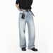 Men's Clothing Cleanfit Retro Washed Flow Jeans Loose Wide Leg Straight Leg Pants Clothing Denim_mkmklike.com