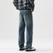 Men's Washed Straight Jeans | High-Street Style | Vintage-Inspired Distressed Denim Pants For Casual & Urban Wear_mkmklike.com