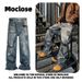 Moclose Retro Street Style Straight Leg Jeans For Men & Women – Vintage Washed Denim With Digital Print_mkmklike.com